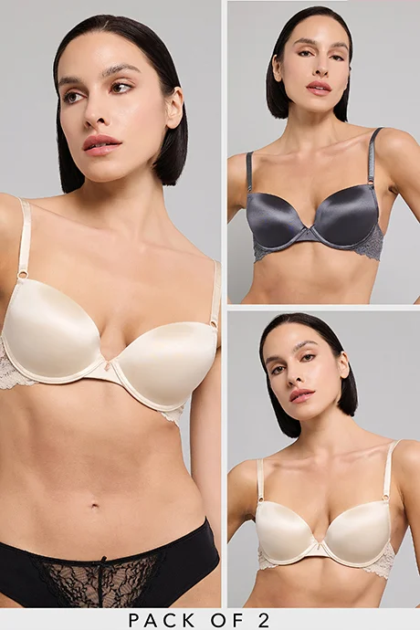 أر أند بي 2 Pack Satin T-Shirt Bras