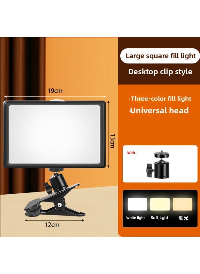 General - Light Supplement Studio Live Broadcast Dedicated Small Desktop Lighting Room Photo Layout Soft Light Professional Led Square Lamp-Specifications:Large Square Lamp + Clip Type Portable Model - 【three - Image 1
