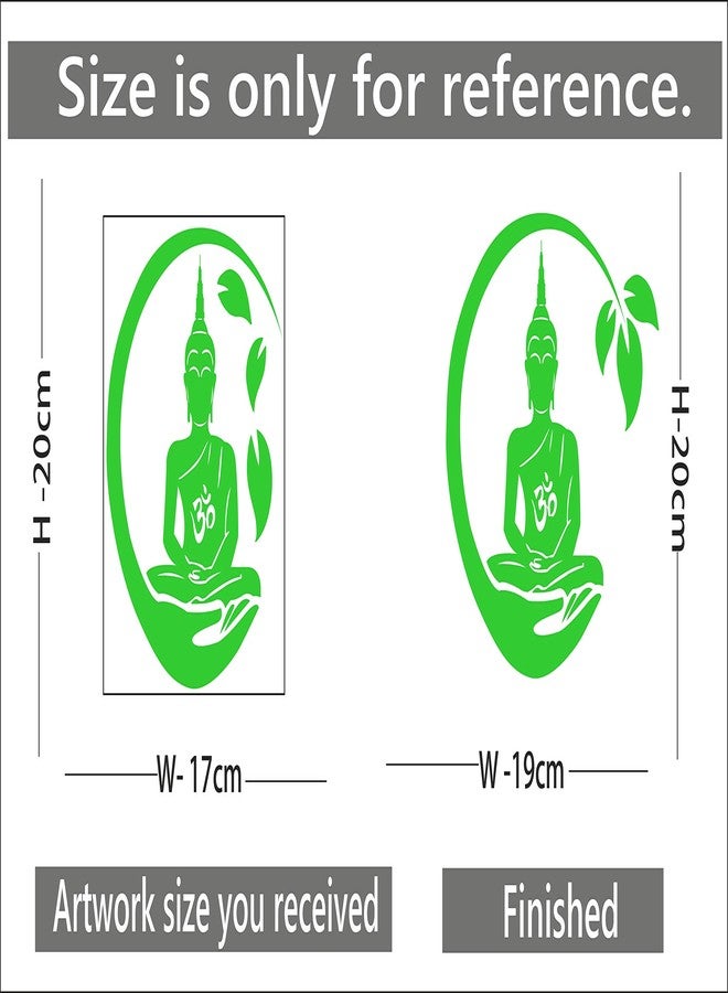 Monk Wish Glow in The Dark Radium Meditating Buddha Floral Wall Sticker (Green, 20x19 CM) - Spiritual Décor - Image 4