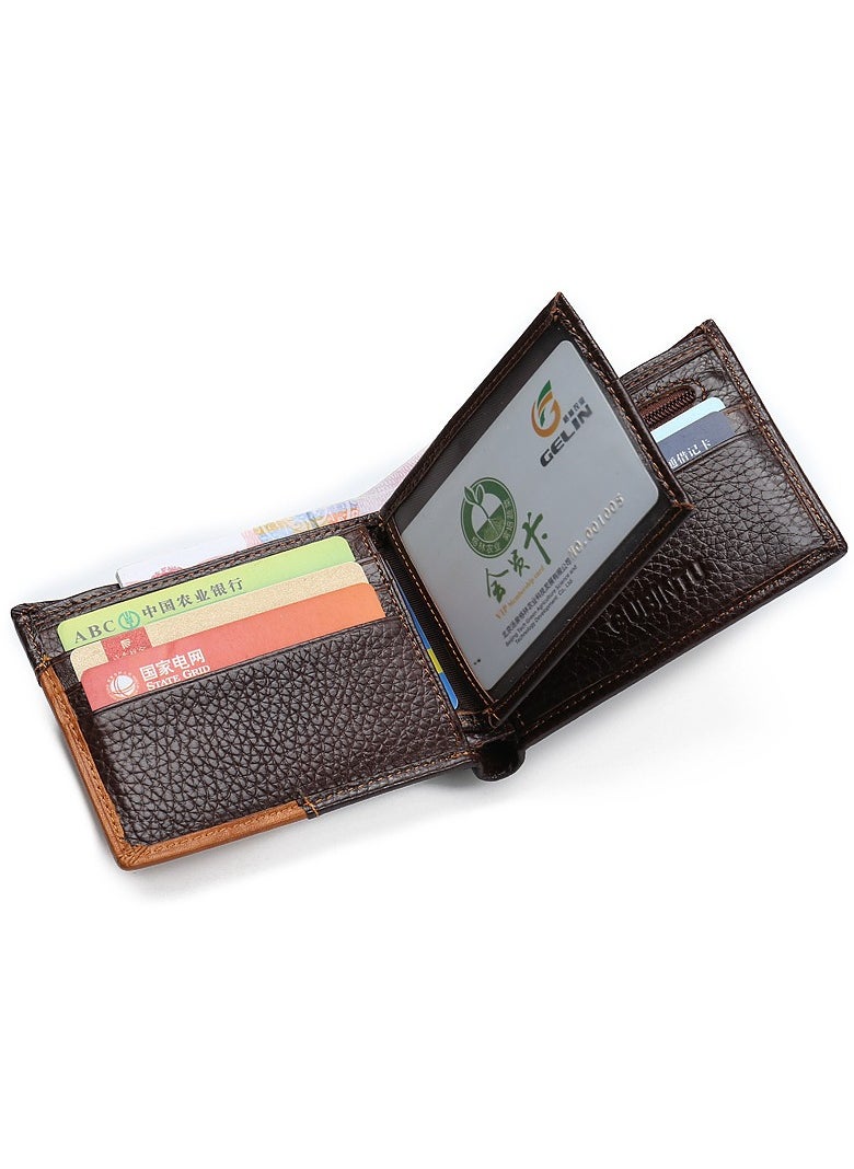 GUBINTO - Men's personalized splicing wallet wallet creative leather wallet - Image 1