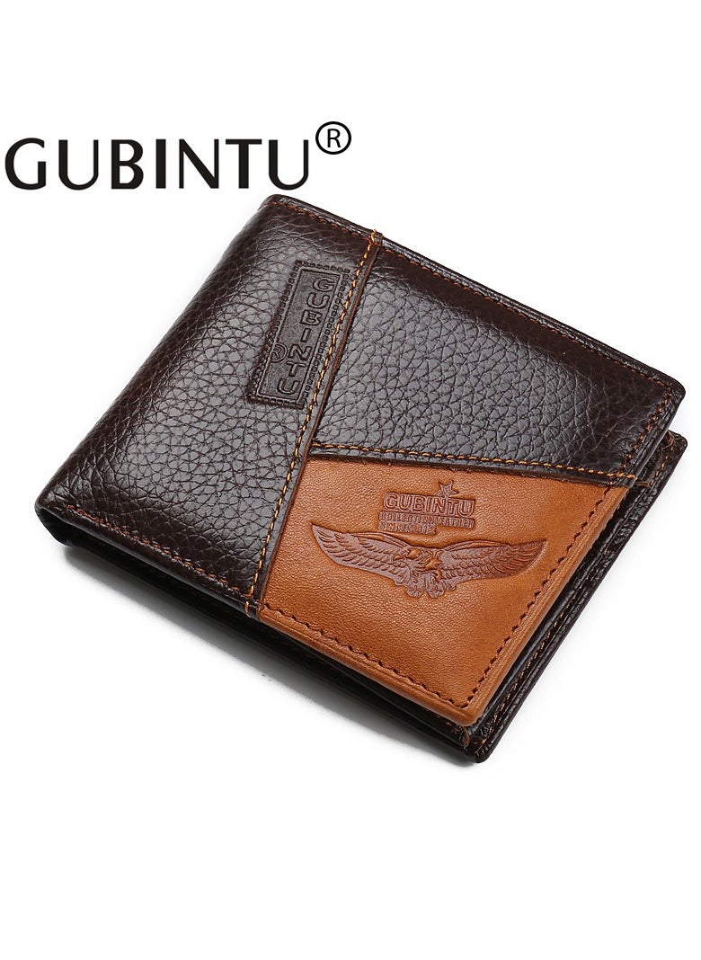 GUBINTO - Men's personalized splicing wallet wallet creative leather wallet - Image 1
