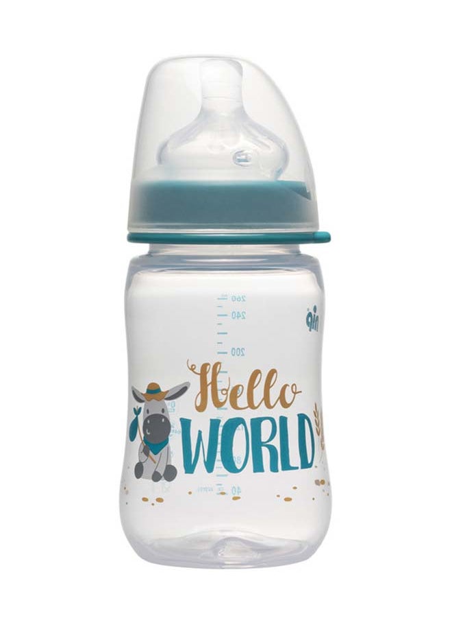 nip Silicone Wide-Neck Baby Bottle With Anti-Colic Teat With Actiflex System, Bpa-Free, One Size, 260 ML, Boy  - Image 1