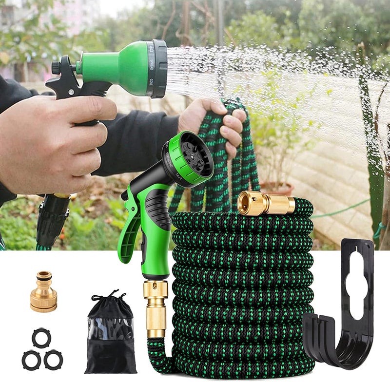 Eacam 100ft Expandable Garden Hose with 9 Function Nozzle Flexible Strong Water Hose with Solid Brass Fittings and Double Latex - Image 3