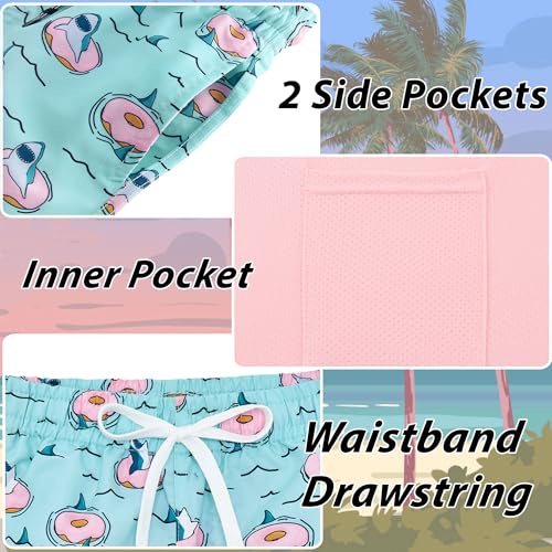 swimsobo Size 5-16T Boys Swim Trunks Compression Liner Swimsuit Bathing Suit Beach Swimming Shorts Shark - Image 4