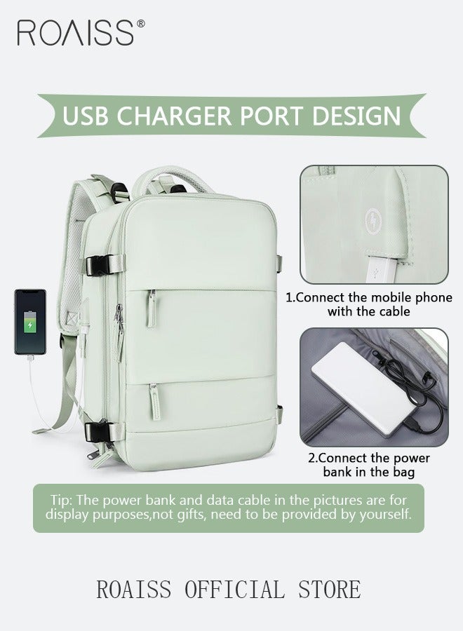 roaiss Travel Backpack for Men Women Carry On Backpack with USB Charging Port Shoe Compartment 15.6 Inch Laptop Backpack Flight Approved College School Bag Casual Daypack for Weekender Business Hiking - Image 2