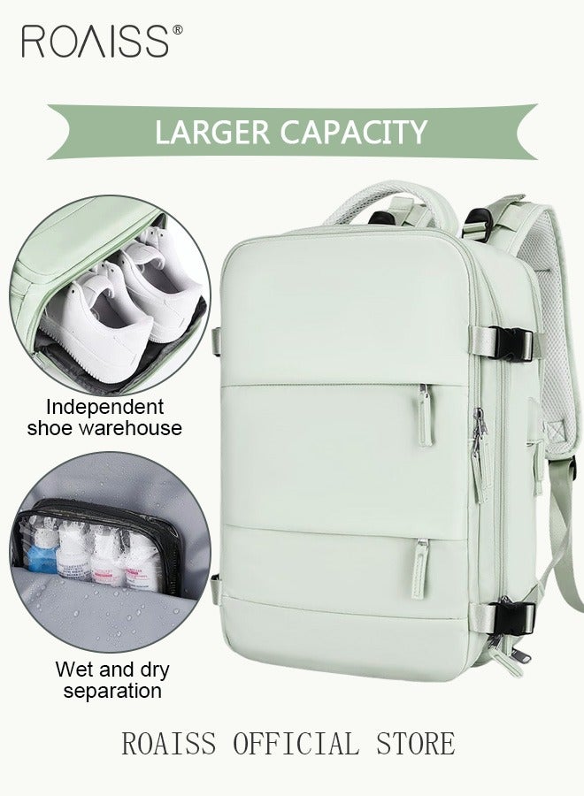 roaiss Travel Backpack for Men Women Carry On Backpack with USB Charging Port Shoe Compartment 15.6 Inch Laptop Backpack Flight Approved College School Bag Casual Daypack for Weekender Business Hiking - Image 4