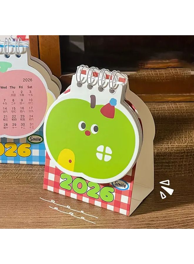 Mini Apple Desk Calendar 2026 Red With Monthly Tabs Daily Checkboxes - Image 4