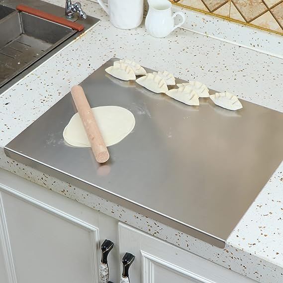 Milad SAIFIX Stainless Steel Chopping Board | Fruits | Vegetables | Collapsible | Cutter | Kneading Board | Kitchen Accessories | Countertop (40 x 40 Cm's) - Image 2