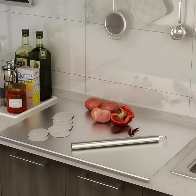 Milad SAIFIX Stainless Steel Chopping Board | Fruits | Vegetables | Collapsible | Cutter | Kneading Board | Kitchen Accessories | Countertop (40 x 40 Cm's) - Image 5