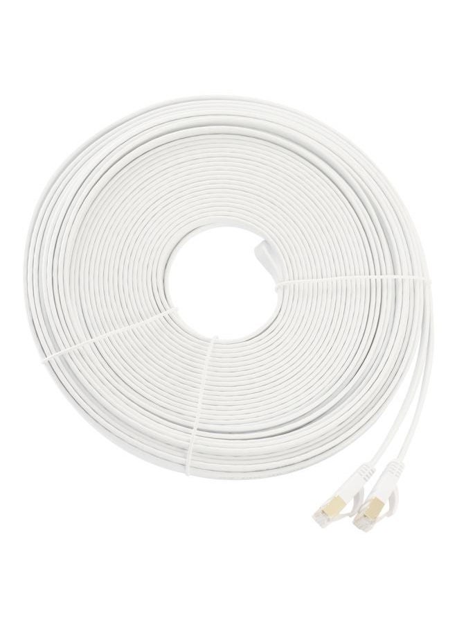 NIBEMINENT CAT 7 RJ45 LAN Ethernet Connector Cable White  - Image 1
