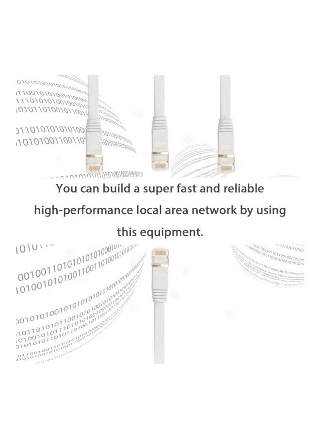 NIBEMINENT CAT 7 RJ45 LAN Ethernet Connector Cable White  - Image 5