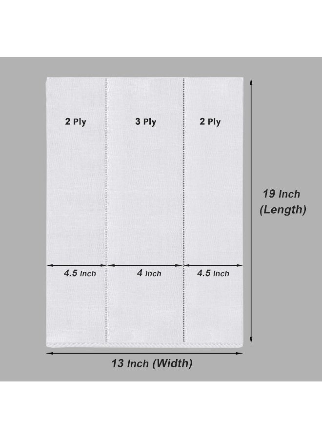 Ruvanti 10 Pack, Birdseye 3-Ply Prefold Cloth Diapers for Babies, 13x19 Inch, White - Image 4