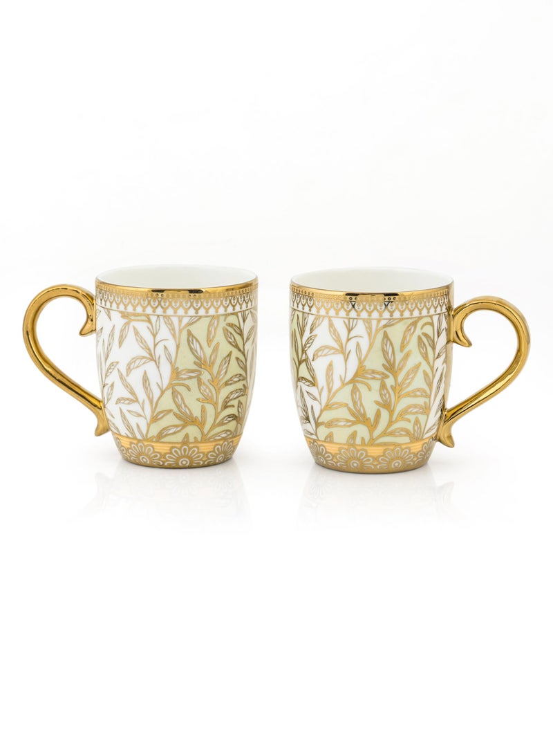 JCPL Fine Ceramic Gold Printed Jelly Ebony Tea/Coffee Cups - Set of 6-200 ml Each - Image 2