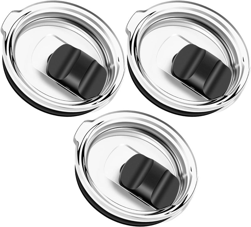 SOONSURE 20 oz Tumbler Lid, Replacement Lids Compatible for YETI 20 oz Tumbler, 10/24 oz Mug and 10 oz Lowball, 3 Pack Travel Spill Proof Cup Lids Covers with Magnetic Slider Switch, BPA Free - Image 1