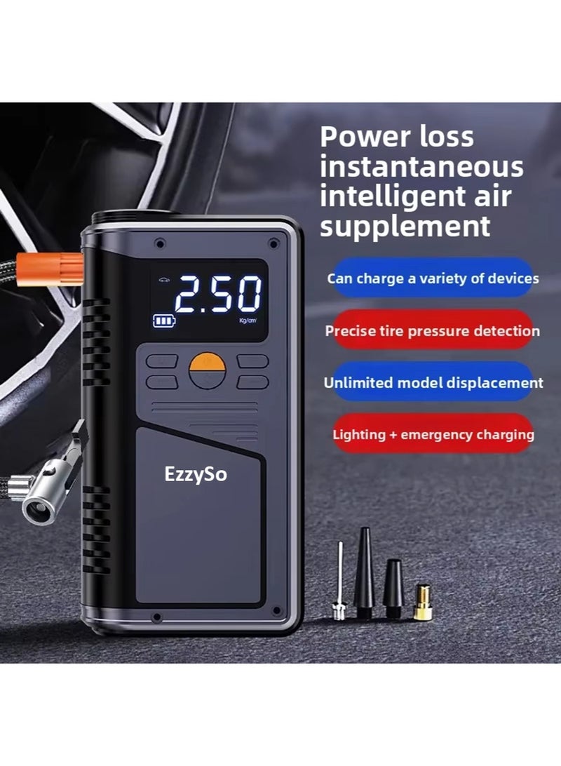 EzzySo Jump Starter with Air Compressor 1000A 12V 150PSI 29.6Wh Car Battery Jump Starter 4.0L Gas 2.5L Diesel Smart Jumper with Display and Emergency Light  - Image 3