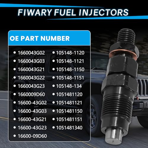 FIWARY 4pcs TD27 Fuel Injector Set 16600-43G23 for Nissan Navara D21 D22 2.7L 1990-1997 Plug and Play Direct Replacement Kit - Image 3