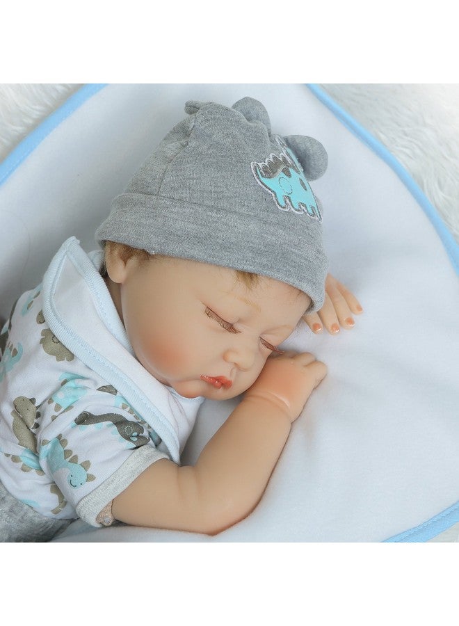 Pedolltree Reborn Baby Dolls Boy Clothes 22 Inch Gray Dinosaur Outfit Accessories 5 Pcs Sets Fit 20-22" Newborn Dolls Clothes - Image 4