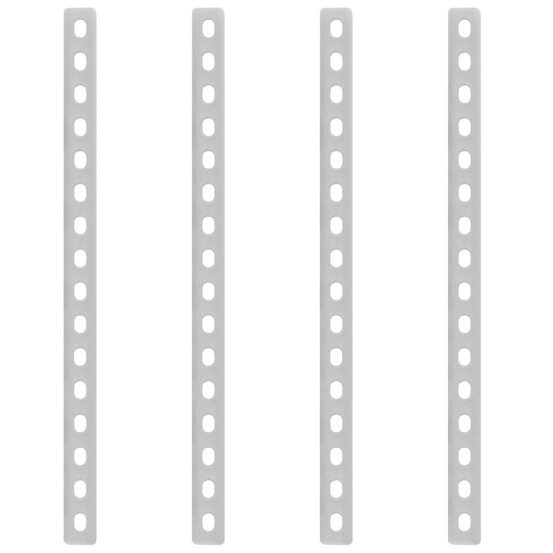 GBGS 4 Pcs 16 Flat Straight Brace BracketsSlotted Mending PlatesSlot for 516 Screw Stainless Steel - Image 2