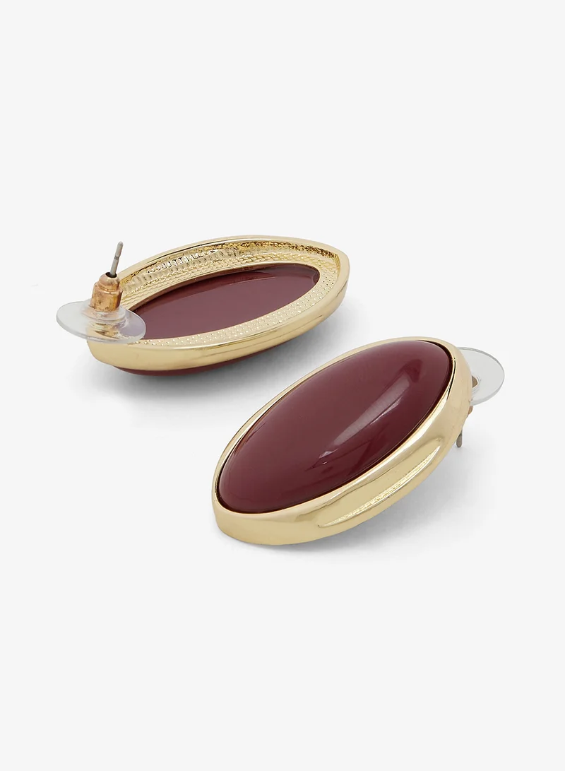 ELLA Brown Resin Gold Accent Stud Earrings