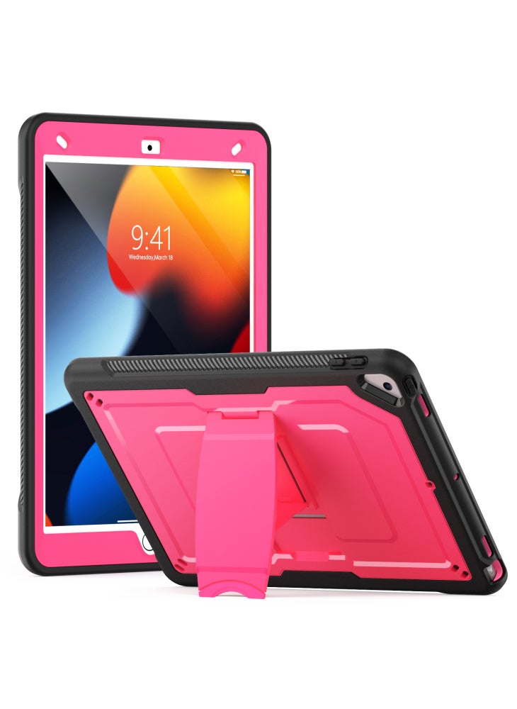 Kickstand PC+TPE Tablet Case with Shoulder Strap For iPad 10.2 (2021)/(2020)/(2019)/Air 10.5 inch (2019)/Pro 10.5-inch (2017) - Rose - Image 2