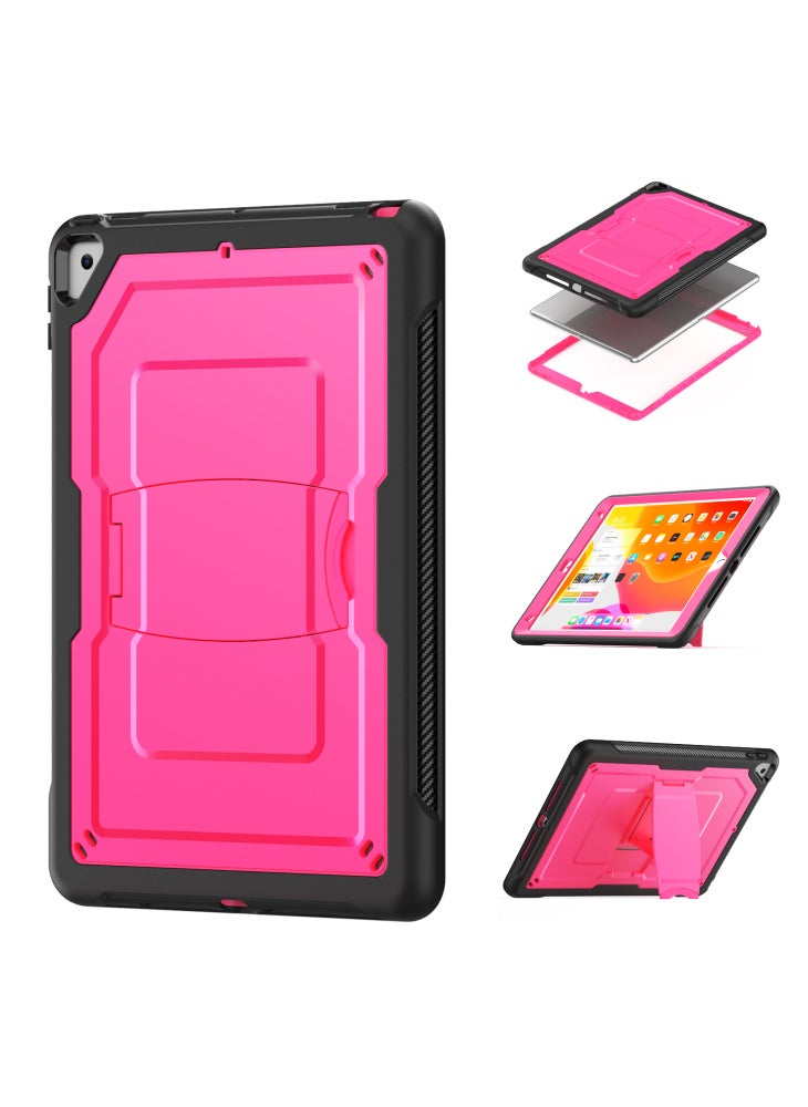 Kickstand PC+TPE Tablet Case with Shoulder Strap For iPad 10.2 (2021)/(2020)/(2019)/Air 10.5 inch (2019)/Pro 10.5-inch (2017) - Rose - Image 4