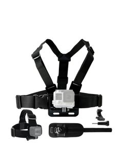 Y&D Body Mount Bundle Compatible with Gopro Hero 8, 7, 6, 5, Black Session, 4, Black, Silver, 3+, 3, DJI Osmo Action - Chest Harness Mount/Head Strap Mount/Wrist Mount/J-Hook  - Image 1