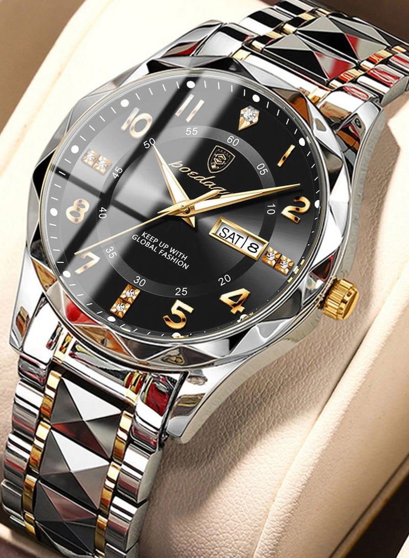 POEDAGAR Man Watch,Watches for Men ,Luxury Men Quartz Watch Waterproof Date Week Luminous Wristwatch Stainless Steel Men's Watches 41mm - Image 1