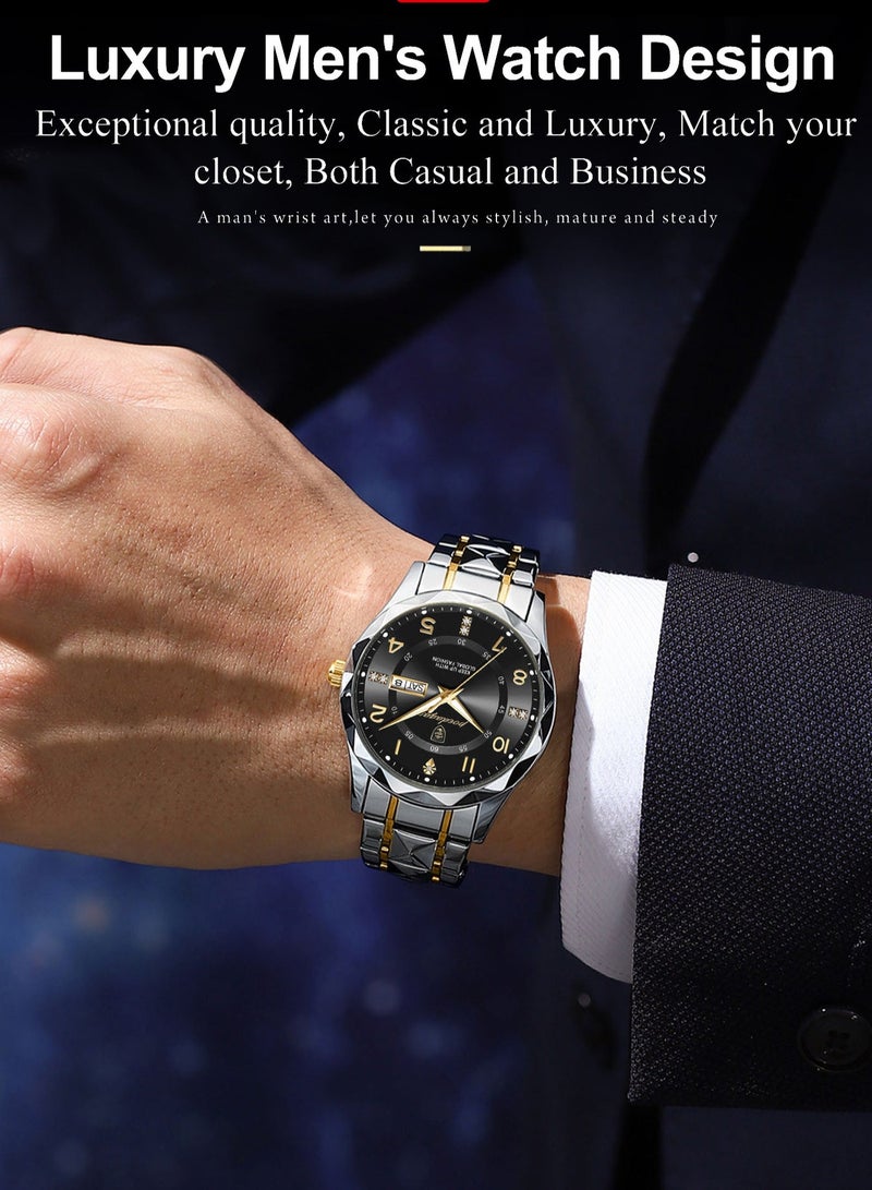 POEDAGAR Man Watch,Watches for Men ,Luxury Men Quartz Watch Waterproof Date Week Luminous Wristwatch Stainless Steel Men's Watches 41mm - Image 4