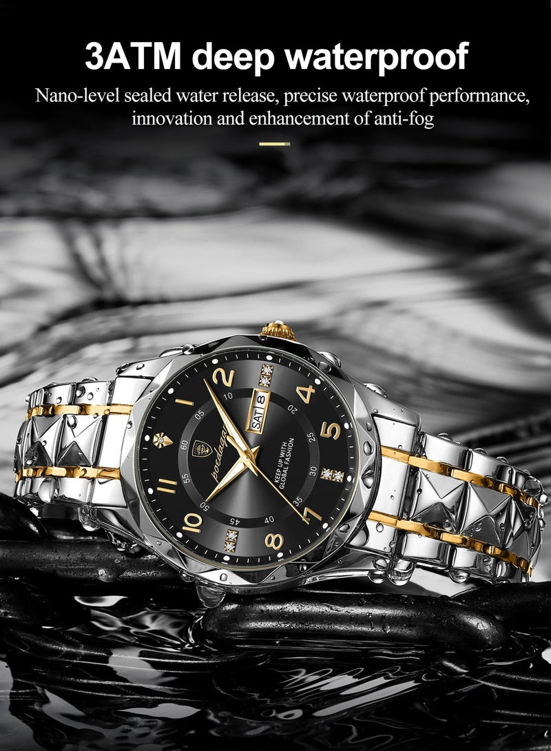 POEDAGAR Man Watch,Watches for Men ,Luxury Men Quartz Watch Waterproof Date Week Luminous Wristwatch Stainless Steel Men's Watches 41mm - Image 5