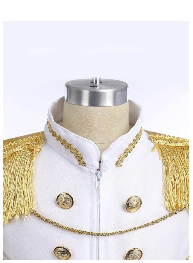 Beauenty Prince Charming Costume for Toddler Kid Medieval Royal Prince Jacket Pants Crown Dress Up Party Outfit  - Image 5
