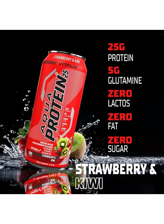 VITALIX AQUA PROTEIN 25 STRAWBERRY & KIWI 473ML - Image 4