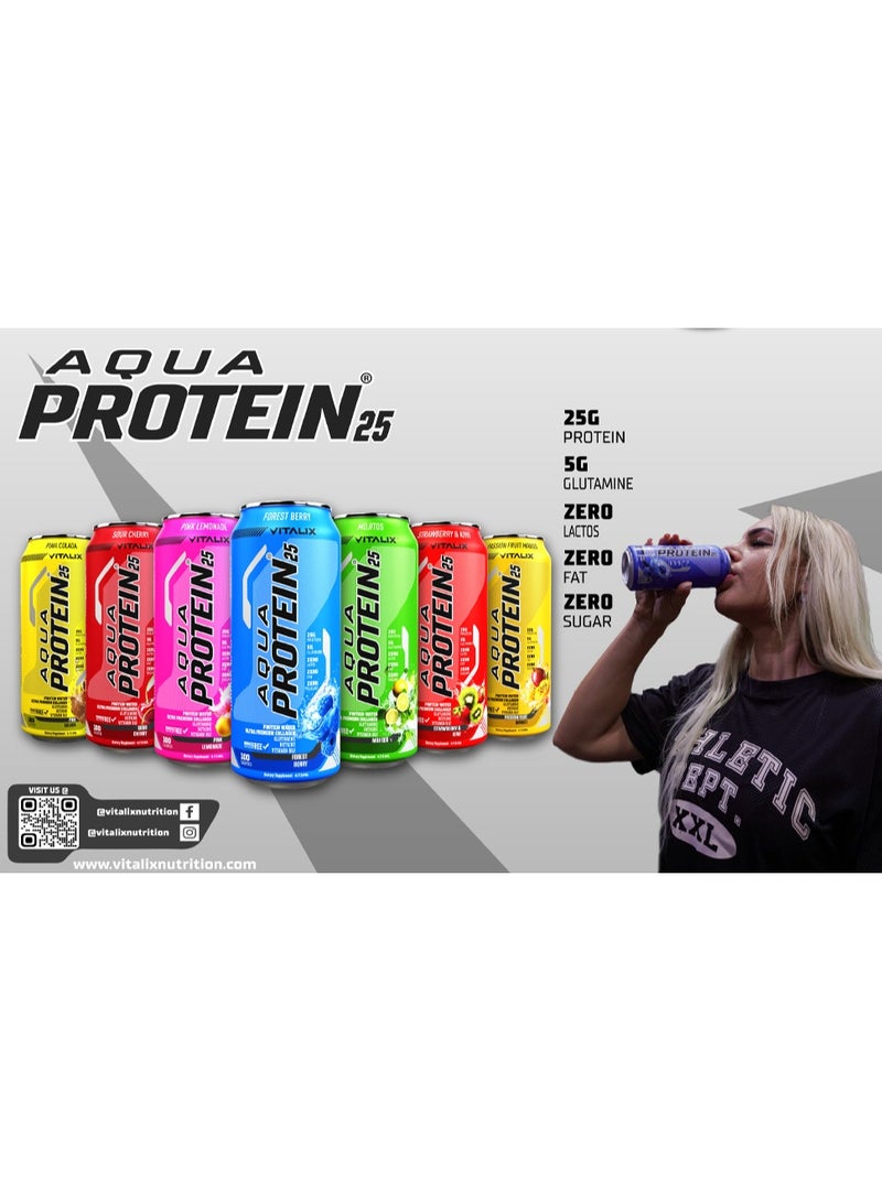 VITALIX AQUA PROTEIN 25 STRAWBERRY & KIWI 473ML - Image 3