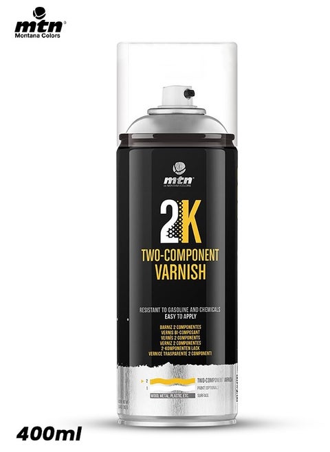 MTN 2K Two-Component Varnish Spray - High Gloss, Easy Application, Durable Finish, Chemical and Gasoline Resistant, 400ml