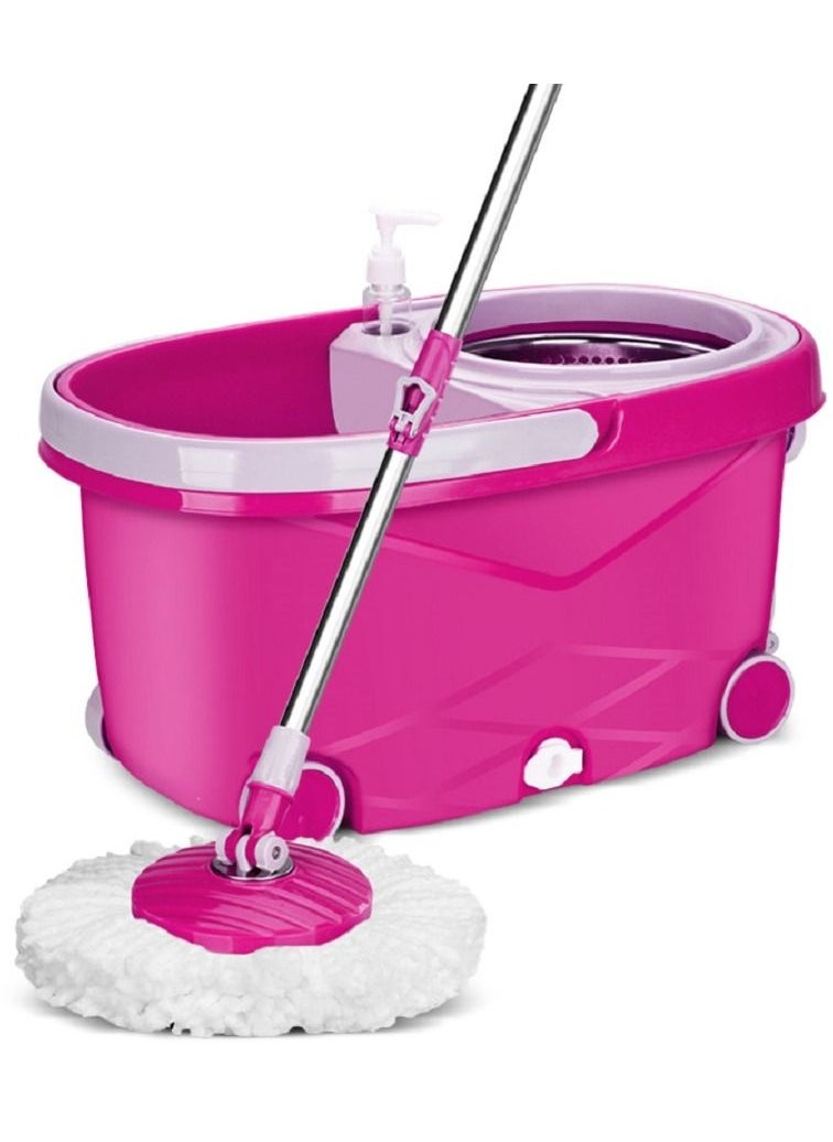 Hi homey - 360 Degree Rotating Mop Stick With Bucket-Pink - Image 1