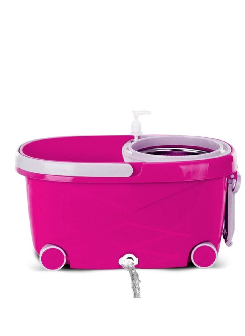 Hi homey - 360 Degree Rotating Mop Stick With Bucket-Pink - Image 1