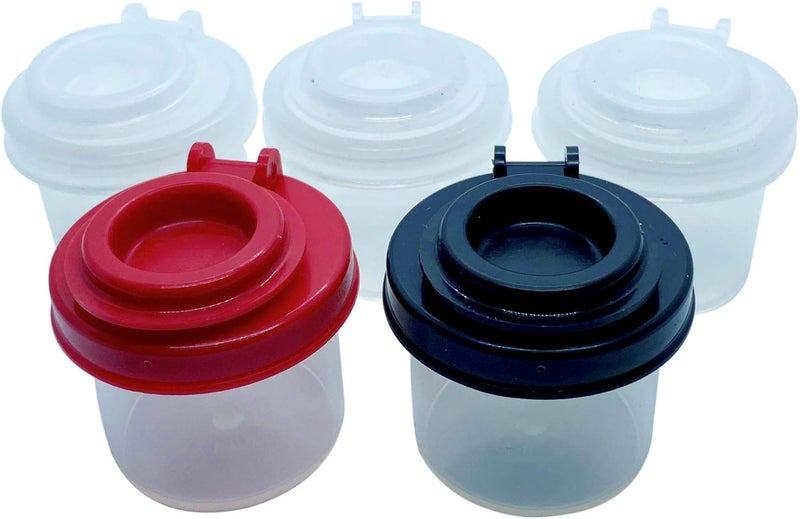 BRAZZA Salt and Pepper Shakers Moisture Proof Set Perfect to go Camping Picnic Outdoors Kitchen Lunch Boxes Travel Spice Set Clear with Black Lids Plastic Airtight Spice Jar Dispenser (5 mini) - Image 1
