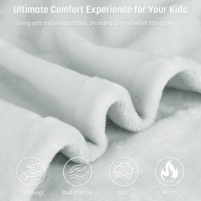 Catalonia Catalonia Oversized Blanket Hoodie Sweatshirt for Kids  Wearable Fleece Pullover with Large Front Pocket  Teen Boys Girls Gift Dove Grey  - Image 2