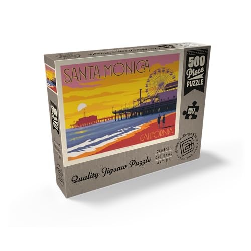 MyPuzzle.com MyPuzzle Santa Monica Pier Sunset Vintage Poster Premium 500 Piece Jigsaw Puzzle for Adults - Image 5