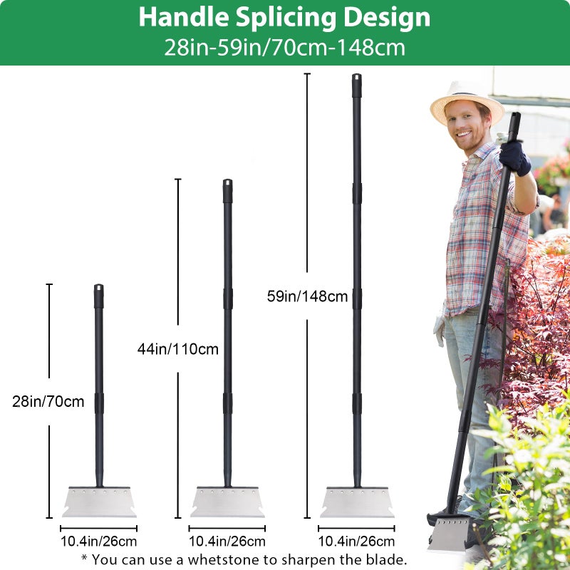 Pragmatist Garden Shovel, Ice Scraper, Multifunctional Cleaning Shovel with 59" Adjustable Handle Heavy Duty Garden Tool for Lawn Edging, Scraping, Weed and Ice Removal - Image 5