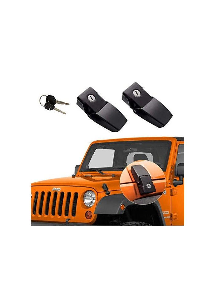 GOHAWKTEQ مجموعة قفل غطاء محرك السيارة المضاد للسرقة GOHAWKTEQ لجيب رانجلر JK JKU (2007-2017) - Image 1