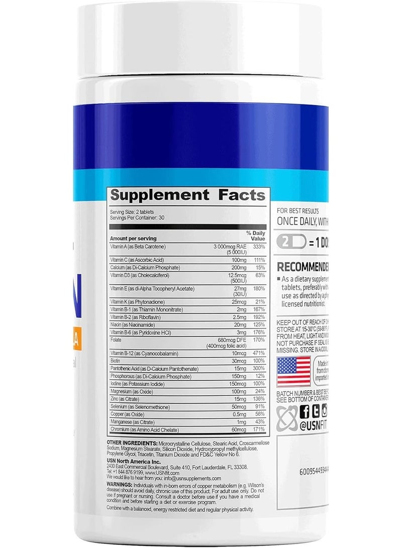 USN Super Daily Multivitamin 60 Capsules – Essential Vitamins & Minerals with Antioxidant Support for Daily Health & Immunity - Image 3