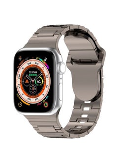 Generic Replacement Strap For Apple Watch SE 2022 40mm Square Buckle Armor Style Silicone Watch Band Plating Titanium Silver 
