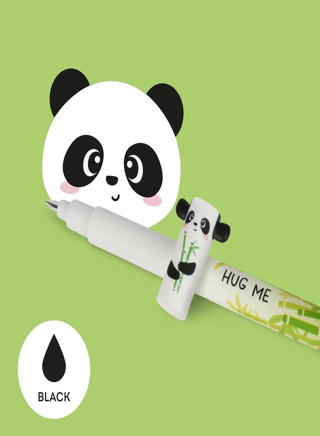 Legami Erasable Gel Pen - Panda Design | Thermosensitive Ink | 0.7 mm Tip | Cute and Functional Writing Tool, Ink Color-Blue - Image 2