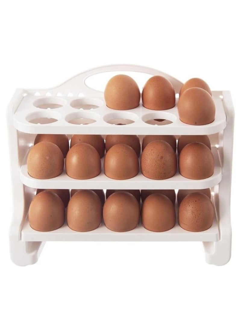 FOLY LIFE Egg storage oraganizer 3 levels for holding 30 eggs plastic  - Image 1