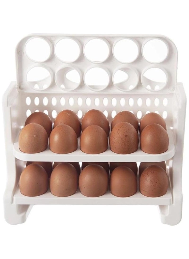 FOLY LIFE Egg storage oraganizer 3 levels for holding 30 eggs plastic  - Image 3