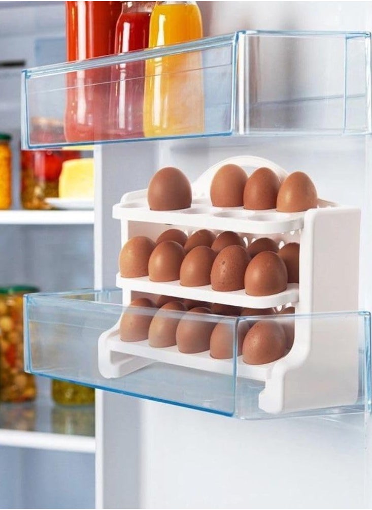 FOLY LIFE Egg storage oraganizer 3 levels for holding 30 eggs plastic  - Image 4
