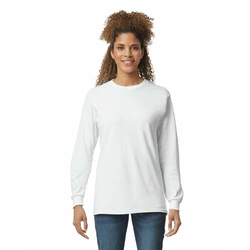 Gildan Men's Ultra Cotton Long Sleeve T-Shirt, Style G2400, Multipack, White (2-Pack), X-Large - Image 2