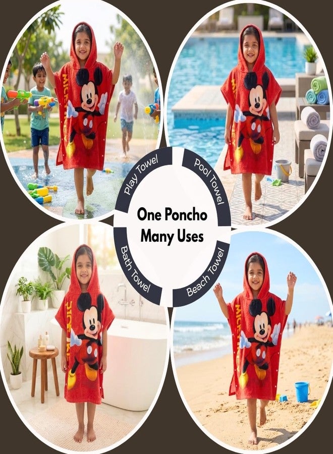 Athom Trendz Athom Living Disney Mickey Mouse Kids Hooded Bath Towel Poncho 60x120 cm - Image 5