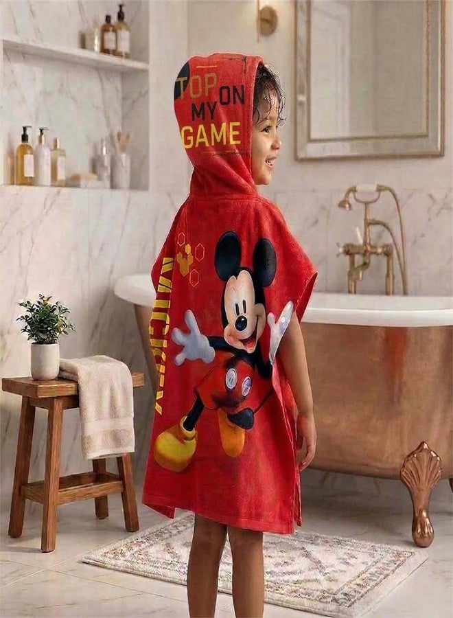 Athom Trendz Athom Living Disney Mickey Mouse Kids Hooded Bath Towel Poncho 60x120 cm - Image 3