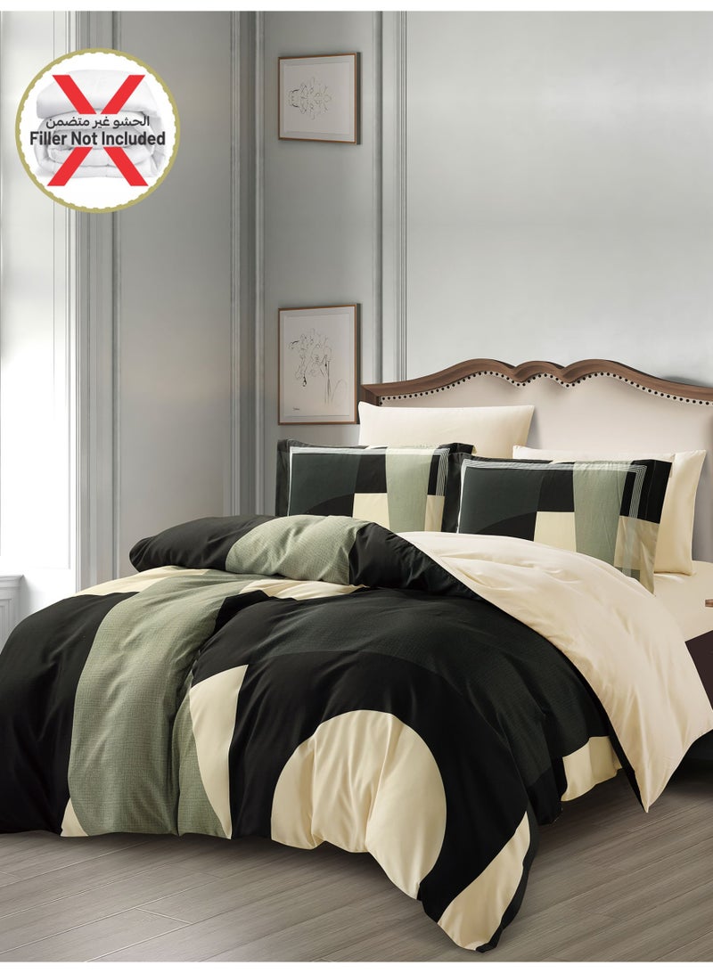 Donetella Digital Print Duvet cover Set, King Size 220x240 cm - 6-Pcs Bed Set, ,Emirate Collection, Microfiber - 1 Duvet Cover, 1 Fitted Sheet, 2 Pillow Shams, 2 Pillowcases (Filler Not Include) - Image 2